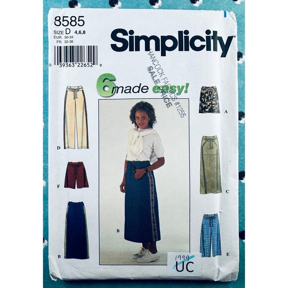 Simplicity 8585 Flared Skirt Straight Pants Shorts Easy Pattern Sz 4-8 UNCUT - Picture 1 of 2